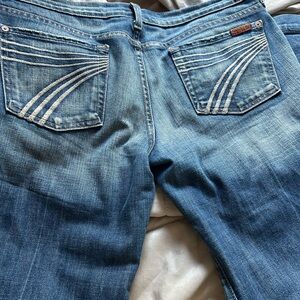 7 For All Mankind Light Blue Wide Leg Jeans